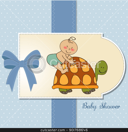 Funny Baby Shower Card Stock Vector Clipart Funny Baby Shower Card By