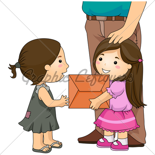 Illustration Of A Neatly Dressed Girl Giving A