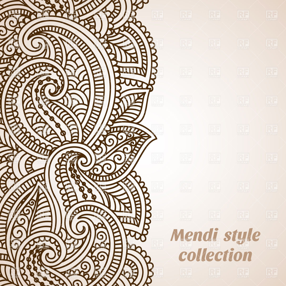 Oriental Ethnic Floral Border Download Royalty Free Vector Clipart