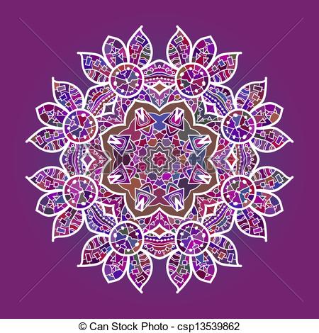 Oriental Mandala Motif Round Lase Pattern On The Pink Background Like    