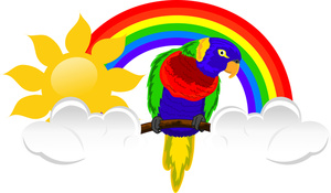 Parakeet Clipart Image   Tropical Bird In A Tropical Paradise With