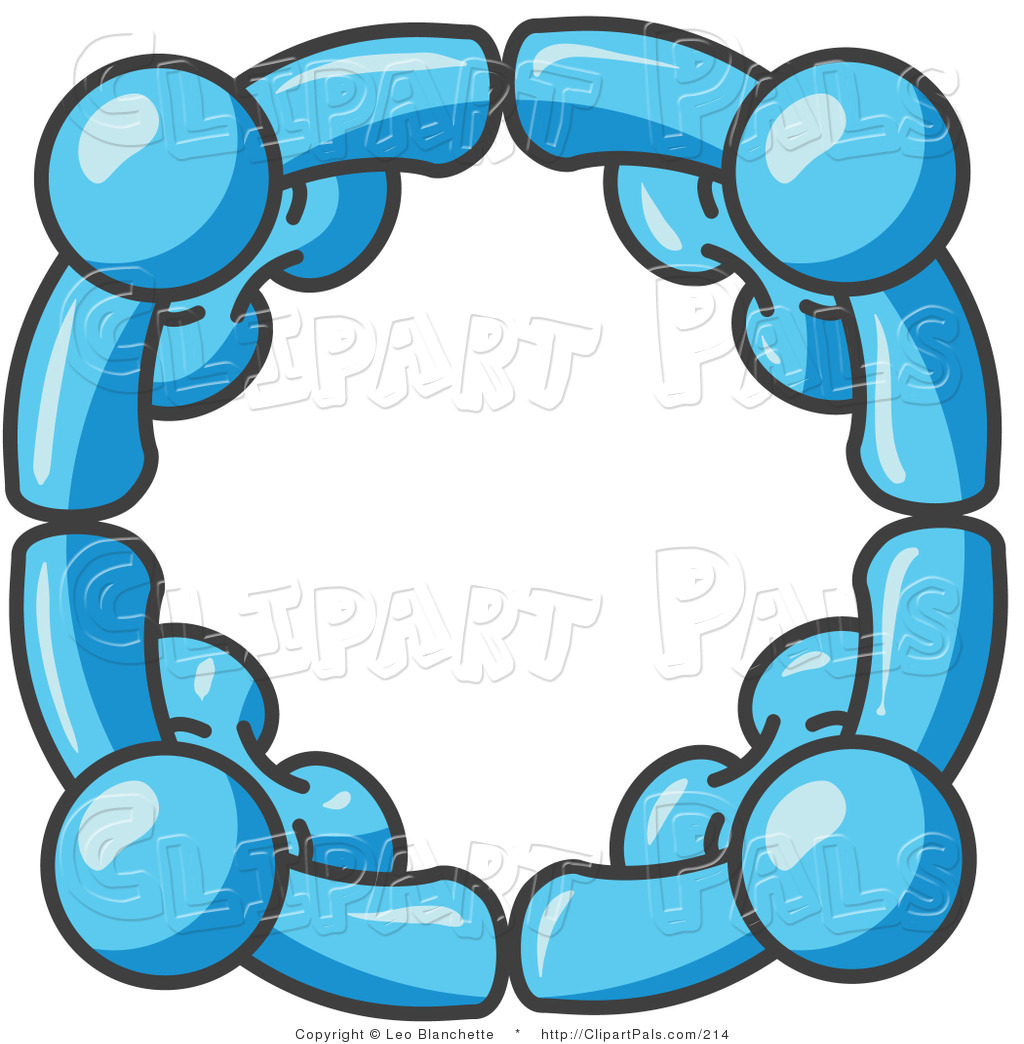 Preview  Pal Clipart Of Four Light Blue People Standing In A Circle
