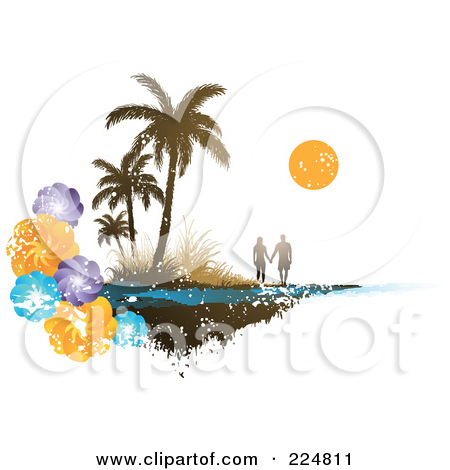 Royalty Free  Rf  Clipart Illustration Of A Silhouetted Couple Holding