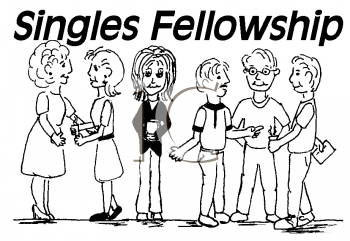 Single People At A Party Or Mixer   Royalty Free Clip Art Picture