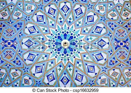 Stock Photo   Oriental Mosaic At The Mosque Hassan Ii In Casablanca