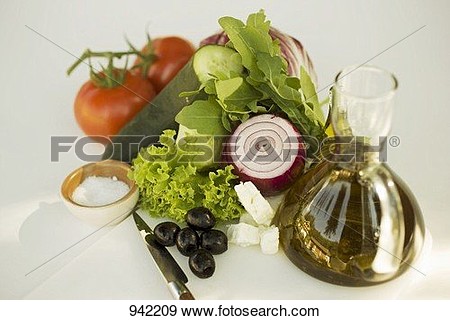 Stock Photograph Of Fresh Vegetables With Olive Oil 942209   Search