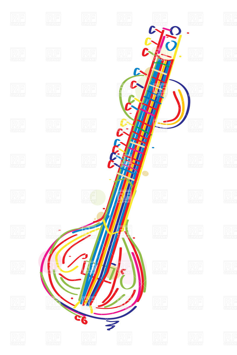 Stylized Sitar Instrument Download Royalty Free Vector Clipart  Eps 