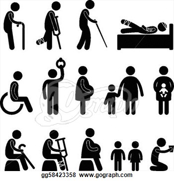 Vector Art   Old Man Patient Blind Disable Icon  Clipart Drawing