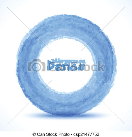Vector   Hand Drawn Watercolor Blue Light Circle   Stock Illustration