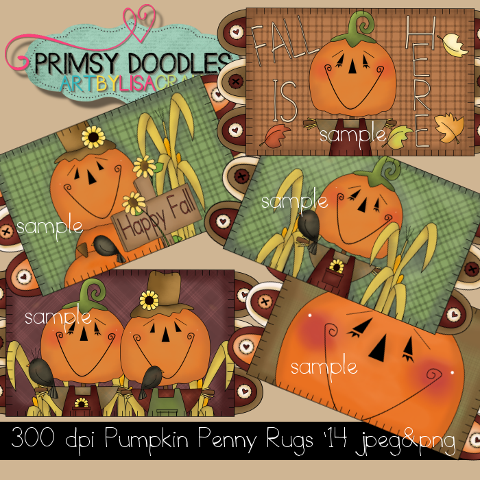 14 Pumpkin Penny Rugs   Primsy Doodle Designs