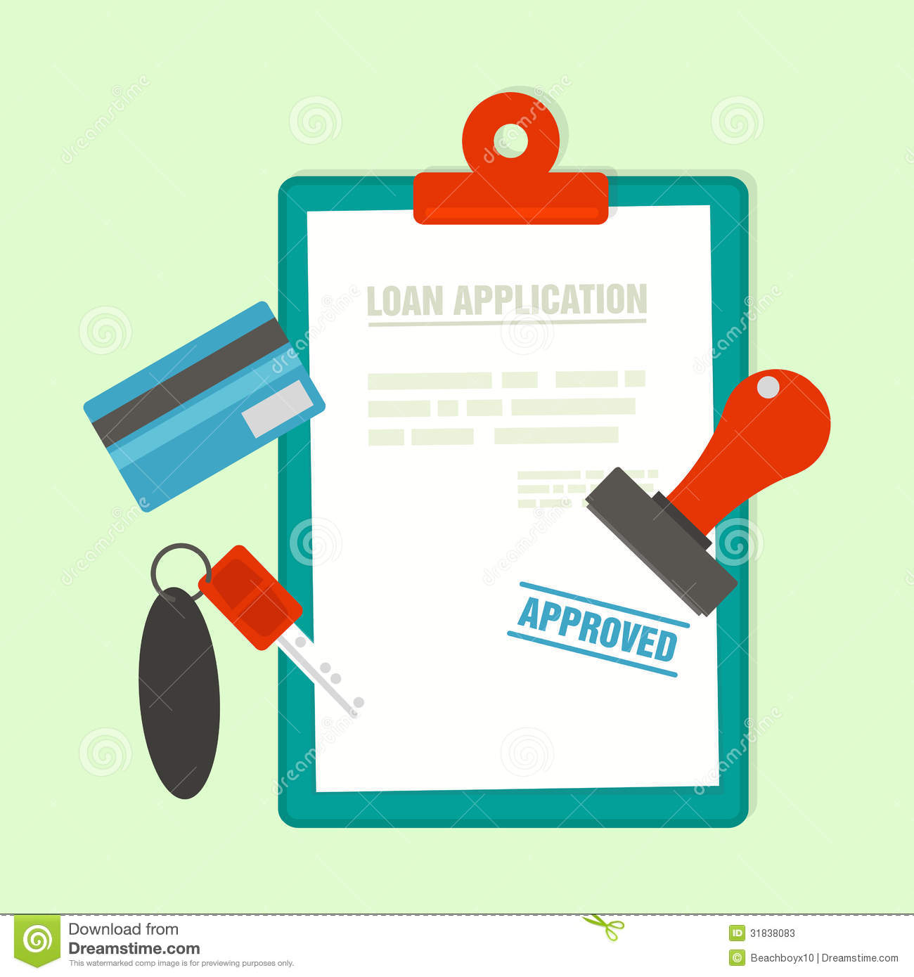 Approved Mortgage Loan Application With Car Key Stock Photos   Image