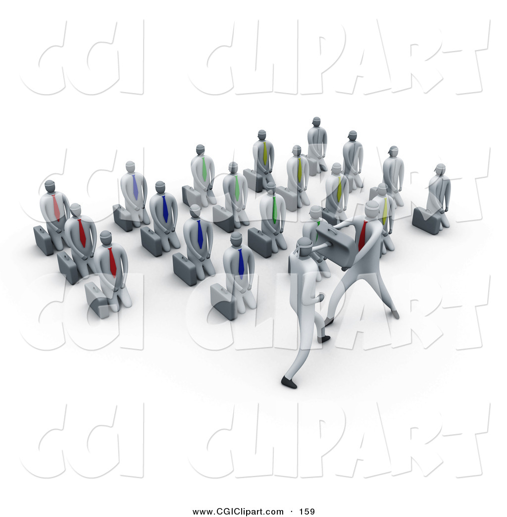 Clip Art Of A 3d Martial Arts Business Training Class With Many