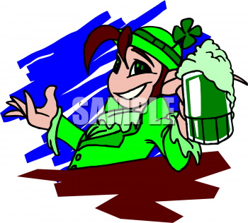 Clipart Picture Of A Leprechaun Drinking A Green Beer