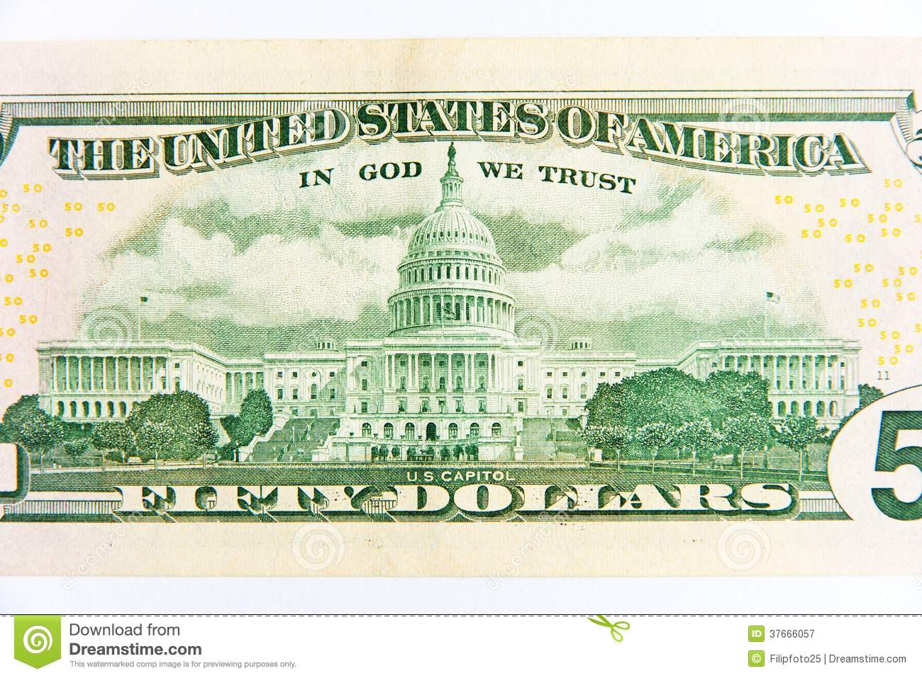 Fifty Dollar Bill Royalty Free Stock Photography   Image  37666057