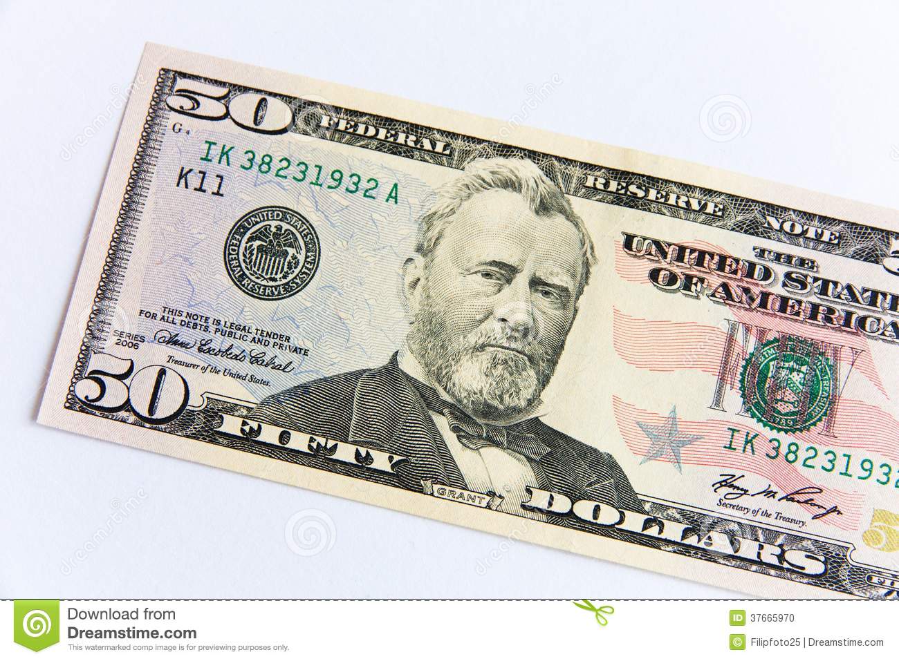 Fifty Dollar Bill Stock Photo   Image  37665970