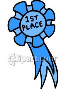 First Place Blue Ribbon Royalty Free Clipart Picture