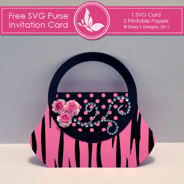 Free Svg Purse Invitation Card   Shery K Designs