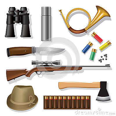 Hunting Equipment Stock Vector   Image  54062401