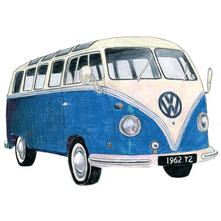 Items Similar To Blue Volkswagen Camper   Limited Edition Archival    