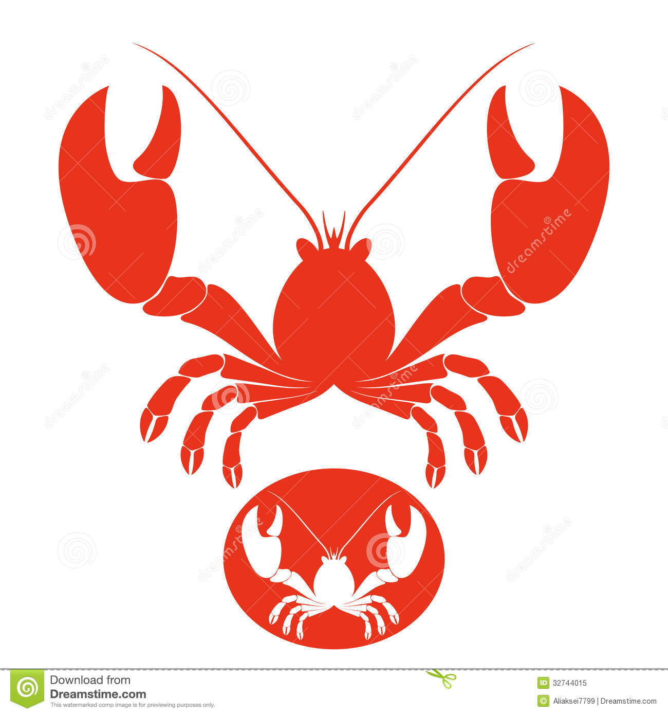 Lobster  Isolated Objects On White Background  Vector Illustration
