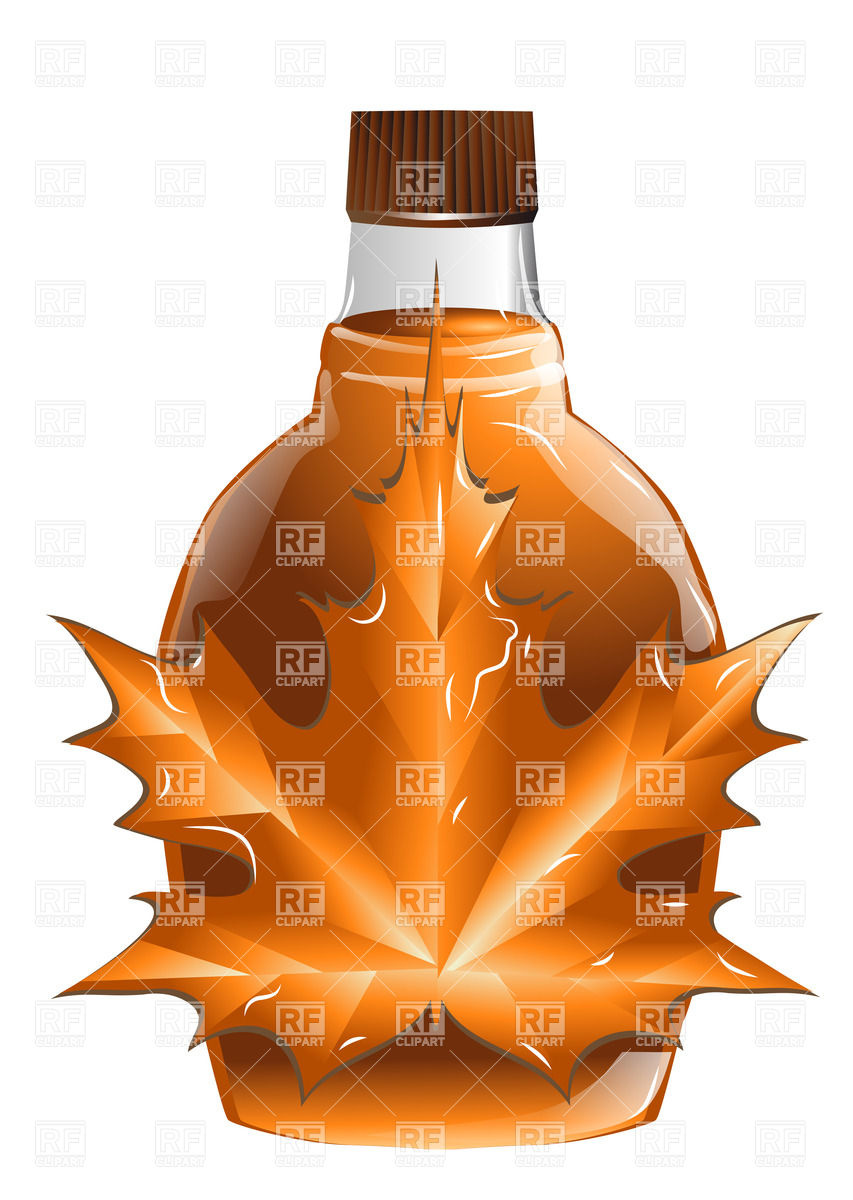 Maple Syrup   Maple Leaf Against Bottle Download Royalty Free Vector    
