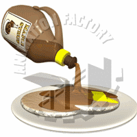 Maple Syrup Pouring Over Pancakes Animated Clipart