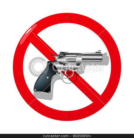 No Guns Stock Vector Clipart Weapon Restriction Sign In 3d  Isolated