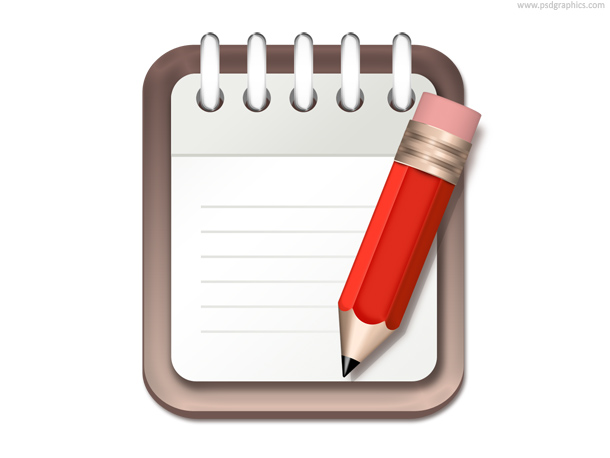 Notepad And Pencil Icon  Psd    Psdgraphics