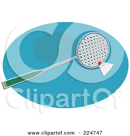 Poster Art Print  Badminton Player With A Racket And Shuttlecock By