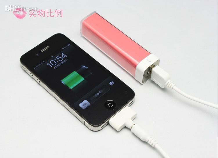 Power Bank Charger 2600mah Lipstick Style For Iphone 5s 5c 5g Galaxy