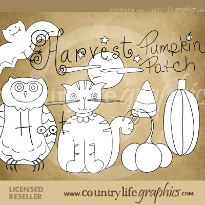 Primitive   Country Clipart   Pumpkin Patch At Country Life Graphics