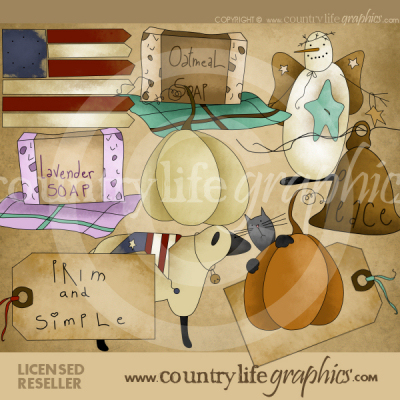 Primitive   Country Hodge Podge Folkart Clipart At Country Life