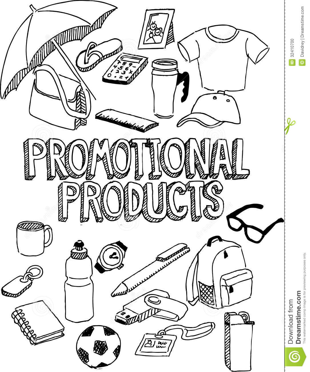Promotional Products Doodle Stock Photo   Image  32410700