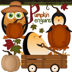 Pumpkin Penguins Clipart