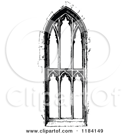 Retro Vintage Black And White Ornate Church Window 3 By Prawny Vintage