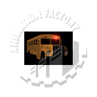 School Bus Flashing Lights Animated Clipart