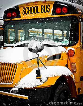 Snow Day School Bus Stock Images   Image  28107984