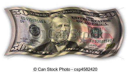 Stock Illustration Of Fifty Dollar Bill Waving In The Wind   Included