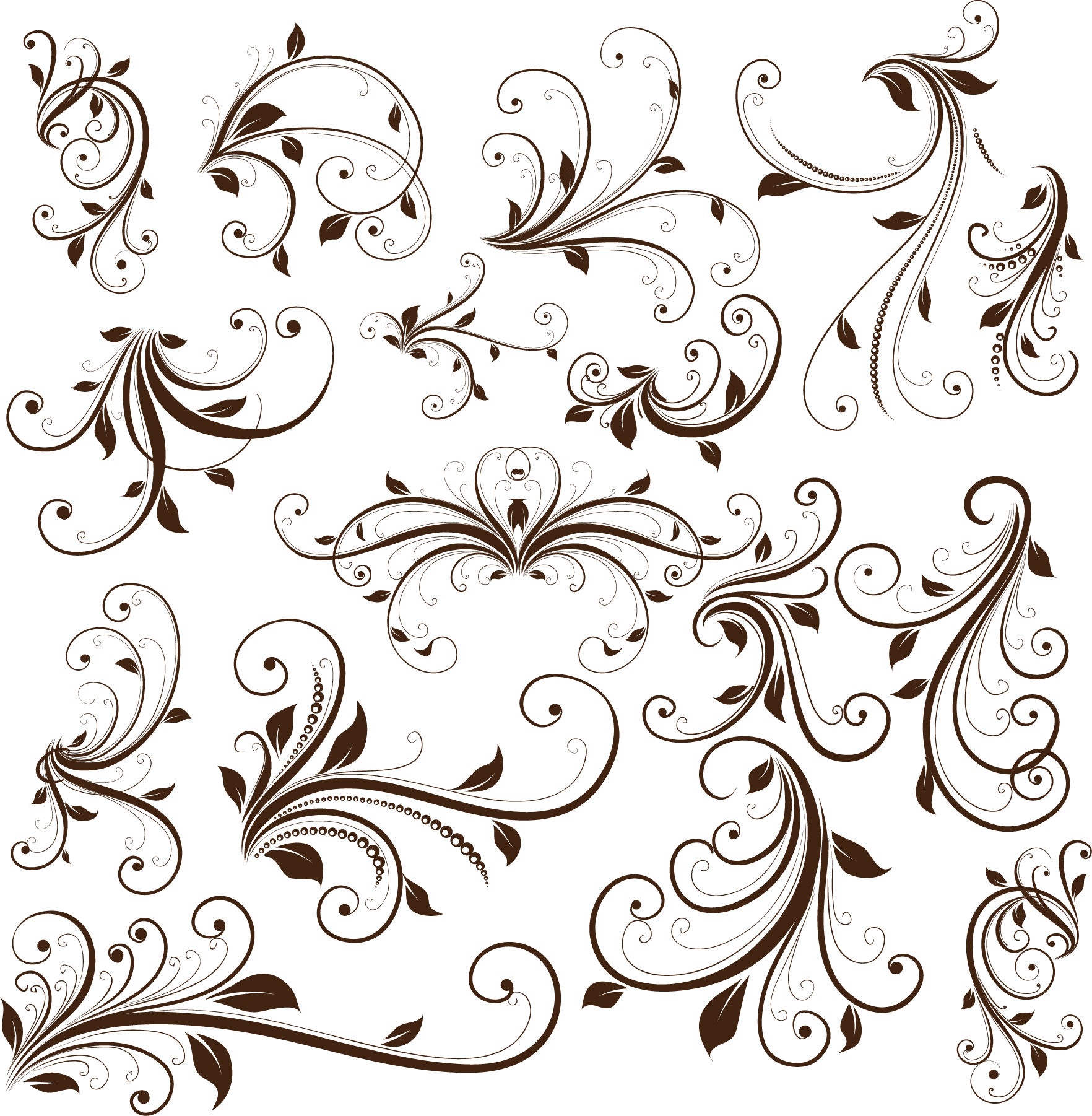 Swirl Floral Decorative Element Vector Graphic   Free Vector Graphics