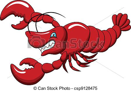 Vector   Funny Lobster Cartoon   Stock Illustration Royalty Free