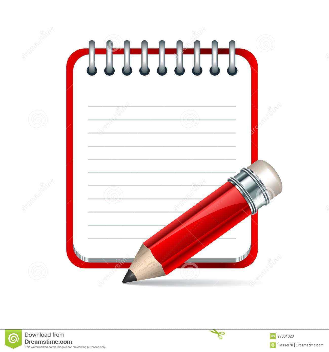 Vector Pencil And Notepad Icon Stock Photos   Image  27001023