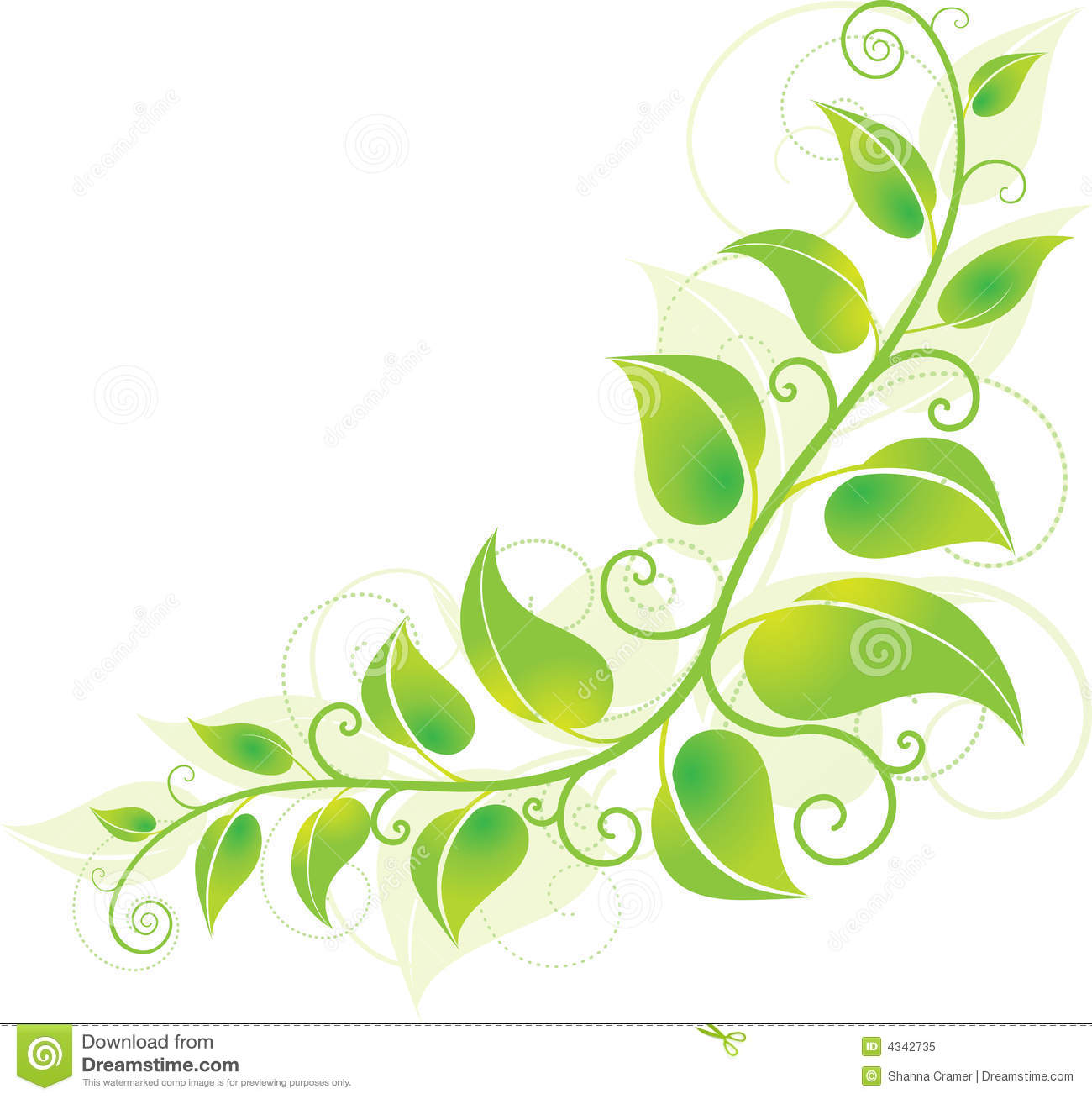 Vines And Leaves Clipart Green Leaves Vine Clip Art
