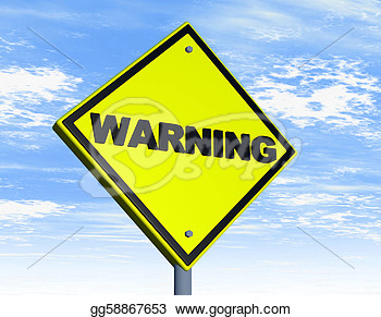     With Warning Word Over A Yellow Background  Clipart Drawing Gg58867653