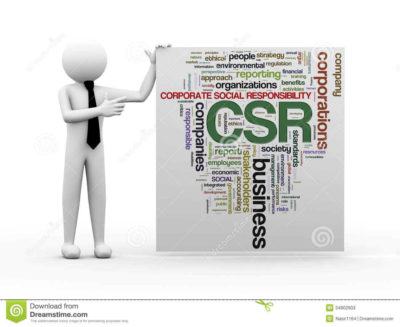 3d Businessman With Csr Word Tags Stock Photos   Image  34902903