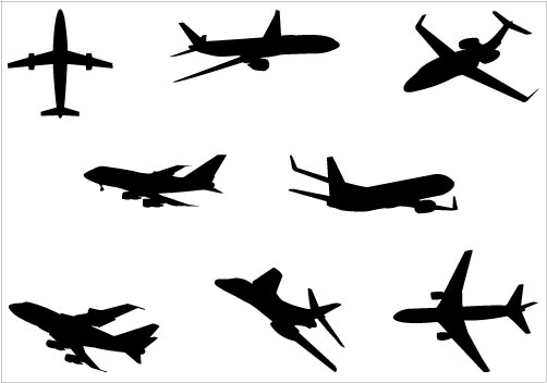 Airplane Silhouette Vector Graphics Pack   Silhouette Clip    