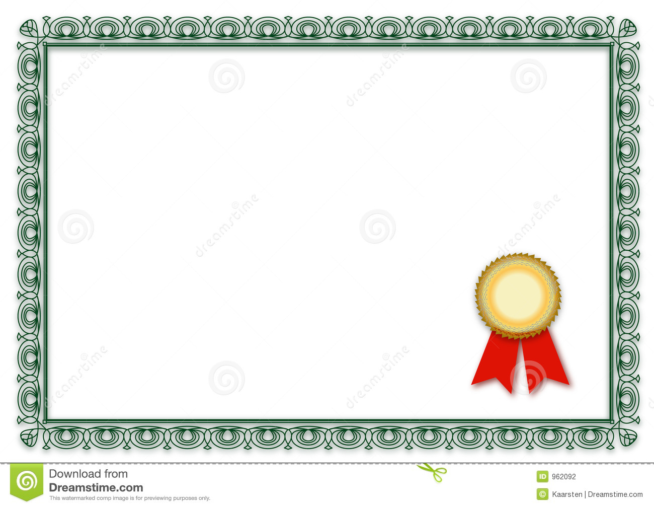 Blank Certificate  Ready To Be Filled With Your Individual Text 