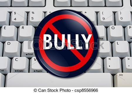 Blue White And Red Button With Word Bully On A Computer Keyword Stop