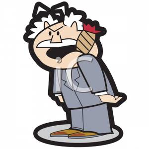 Boss With A Cigar In His Mouth Yelling   Royalty Free Clipart Picture