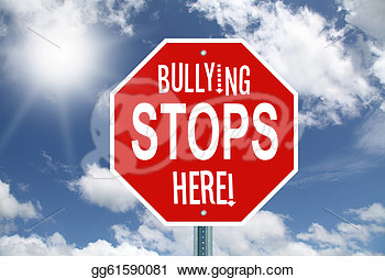Bullying Stops Here Stop Sign On Sky Background  Clipart Gg61590081