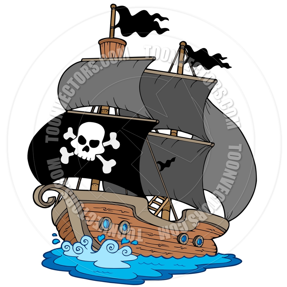 Cartoon Pirate Ship By Clairev   Toon Vectors Eps  40636